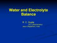 Water and electrolyte balance