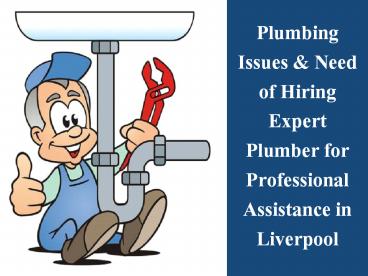 Plumbing Issues & Need of Hiring Expert Plumber for Professional Assistance in Liverpool