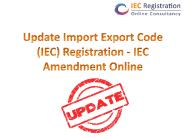 Update Import Export Code IEC Amendment Online