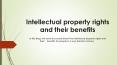 Intellectual property rights and their benefits PowerPoint PPT Presentation