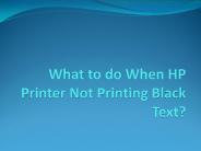 Hp Printer Not Printing Balck Text