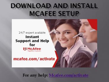 Download and setup mcafee security