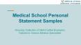 Medical School Personal Statement Samples PowerPoint PPT Presentation
