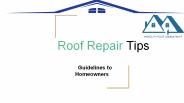 Roof Repair Tips - Misdouth Roof Consultants