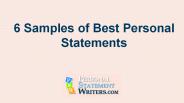 6 Samples of Best Personal Statements
