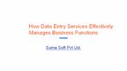 How Data Entry Services Effectively Manages Business Functions