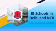 IB schools in Delhi and NCR