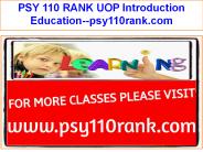 PSY 110 RANK UOP Introduction Education--psy110rank.com