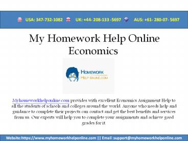 Online Economics Homework Help