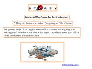 Modern Office Space For Rent in London
