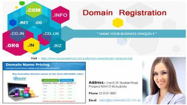 Domain Name Pricing for Australia