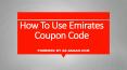 How To Use Emirates Coupon Code UAE
