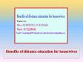 Benefits of distance education for housewives PowerPoint PPT Presentation