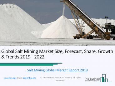 Global Salt Mining Market Report 2019