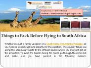 Packing List for South Africa Travel