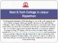 Best B.Tech College in Jaipur Rajasthan PowerPoint PPT Presentation
