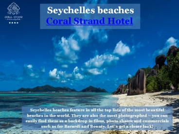 Seychelles beaches - Coral Strand Hotel
