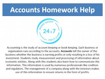 Need solution in accounting homework