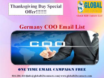 Germany COO Email List