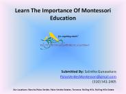 Learn the Importance of Montessori Education