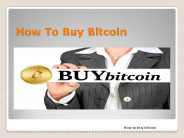 How to buy bitcoin