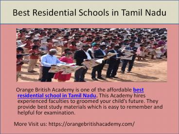 best residential schools in tamilnadu
