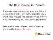 Best Movers in toronto
