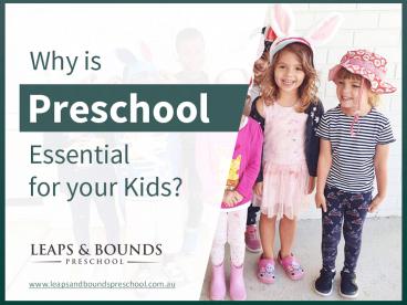 Why is Preschool in Highgate Essential for your Kids?