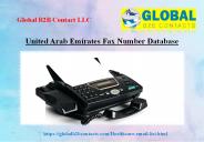 United Arab Emirates Fax Number Database