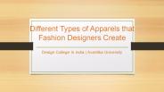 Fashion Apparel Design - Avantika University