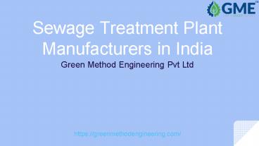 Sewage Treatment Plants Manufacturers in India