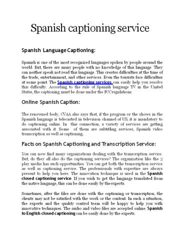spanish to english closed captioning services