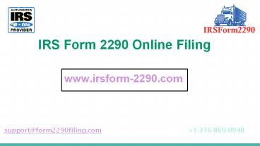 Complete your IRS Form 2290 Online Filing with Form2290Filing
