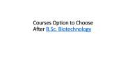 Courses Option to Choose After B.Sc. Biotechnology
