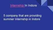 Internship in Indore