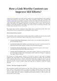 How a Link Worthy Content can Improve SEO Efforts? PowerPoint PPT Presentation