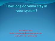 How long do Soma stay in your system?