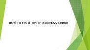 How to Fix A 169 IP Address Error