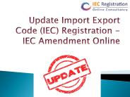 Update Import Export Code Registration
