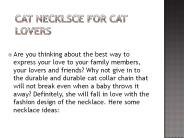 Cat Necklace For Cat Lovers.