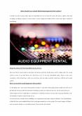 Things Need to Consider While Doing Sound Equipment Hire PowerPoint PPT Presentation
