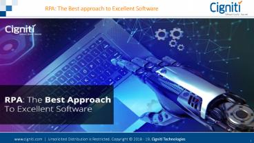 RPA: The Best approach to Excellent Software