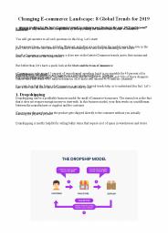 Changing E-commerce Landscape: 8 Global Trends for 2019