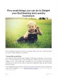 Five small things you can do to Delight  your DryCleaning and Laundry  Customers PowerPoint PPT Presentation