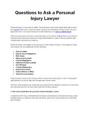 Questions to Ask a Personal Injury Lawyer