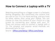 How to Connect a Laptop with a TV