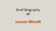 Brief Biography of Lauren Missell