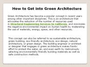 How to Get into Green Architecture