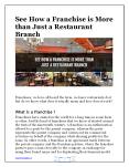 See How a Franchise is More  than Just a Restaurant  Branch PowerPoint PPT Presentation