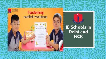 IB School in Delhi and NCR